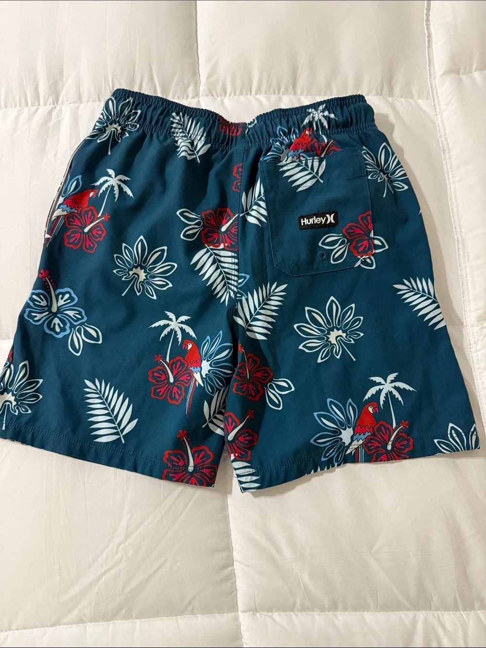 Hurley Teal Floral & Parrot Board Shorts